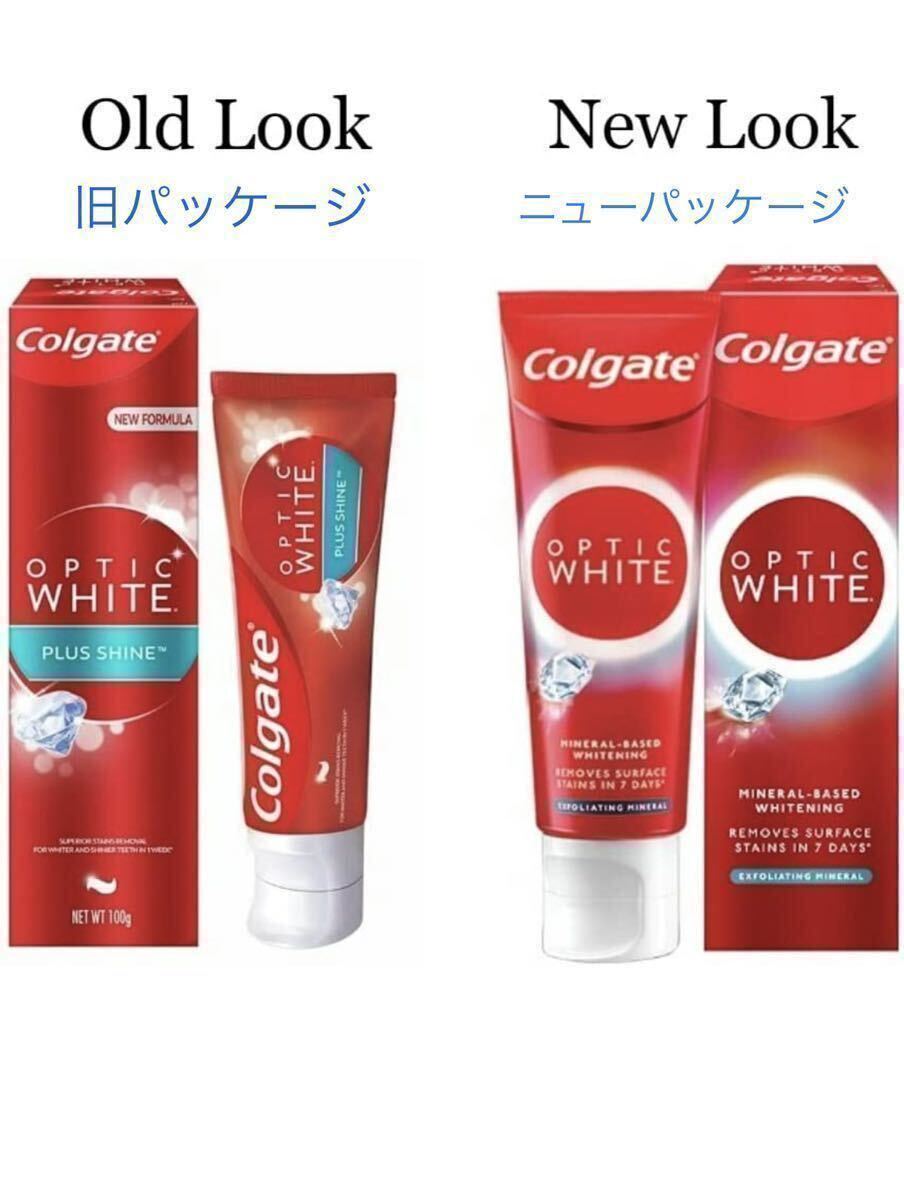 ※訳あり　外箱にダメージあり　４個　新パッケージ　コルゲート　Colgate プラスシャイン　オプティックホワイト　歯磨き粉　送料込_画像2