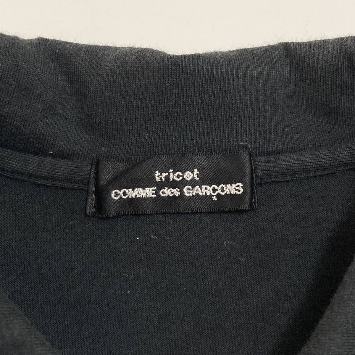 AD2002 tricot COMME des GARCONS 丸襟 製品染め 天竺 シャツ ジャケット 黒 トリココムデギャルソン ブラウス VINTAGE archive 4010005の画像4