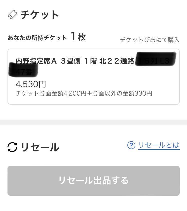 マツダ開幕2戦目実質最前列通路側 広島カープ 3塁側内野指定席Aの画像3