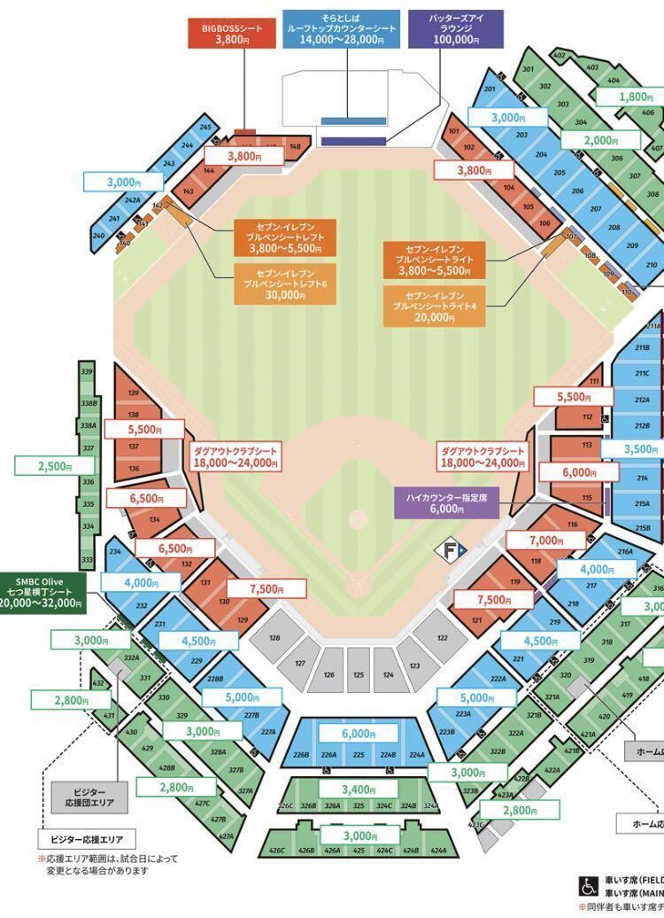 定価半額以下スタート　3/14 北海道日本ハムファイターズvs広島東洋カープ オープン戦 通路側　チケット 2枚ペア_画像2