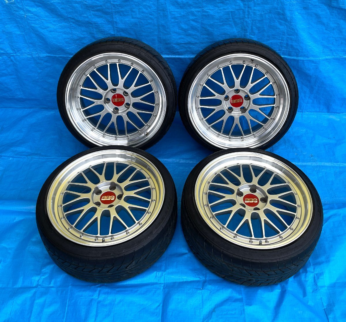 中古品　BBS LM 19インチホイール＆タイヤセット 4本　[ホイール：LM197 10J 、 LM118 9J PCD114.3]・[タイヤ： 235／ZR35-19×4本] 引_画像1