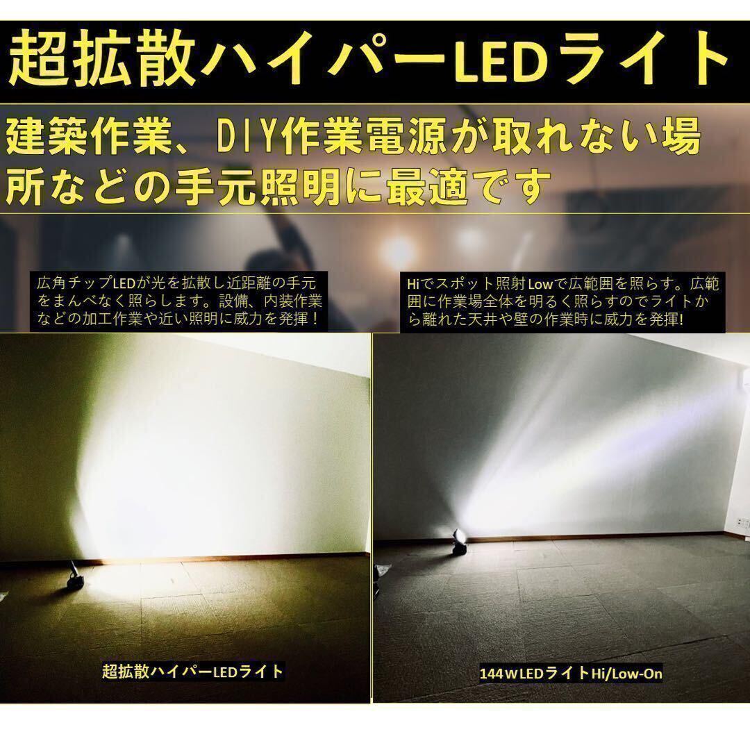 進化系ハイパワーLEDワークライト マキタ 14.4V 18V バッテリー 対応 LED作業灯 投光器 災害 防災 緊急 作業用 DIY キャンプ アウトドアの画像2