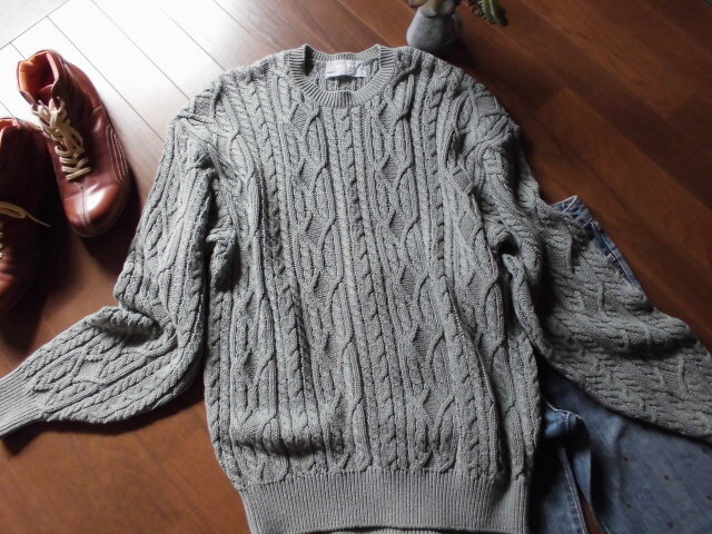 25 000 обновление -3L Lautre Amon Men 100 % Cotton Classic Cable Spring Sweater Kumuna Green Color Co., Ltd.