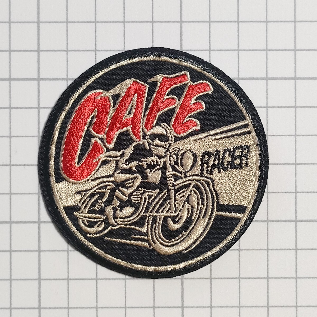 M-9【 アイロンワッペン 】 刺繍ワッペン アップリケ リメイク BIKE バイク カフェ Cafe patch パッチ アイロンワッペン オートバイの画像2