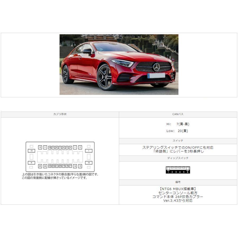 CLS クーペ C257 中期 2021年1月～2021年10月 メルセデスベンツ IID TVキャンセラーキット テレビキャンセラーキット 日本製 Benz_画像2