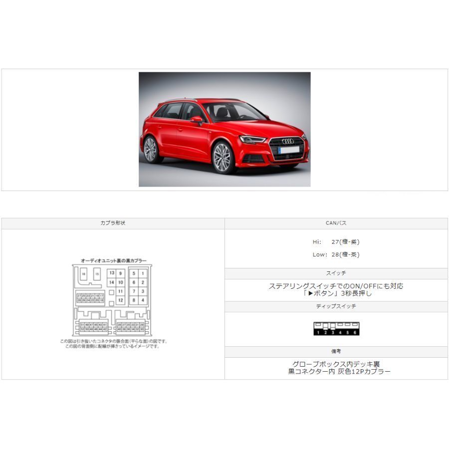A3 8V 2013年9月～2021年4月 アウディ IID TVキャンセラーキット テレビキャンセラーキット 日本製 Audi_画像2