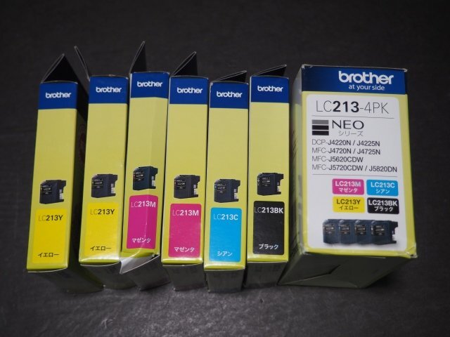 S845【期限切れ・ジャンク品】brother 純正インク 7点まとめセット LC213 NEO ブラック/イエロー/シアン/マゼンタ ブラザー_画像6