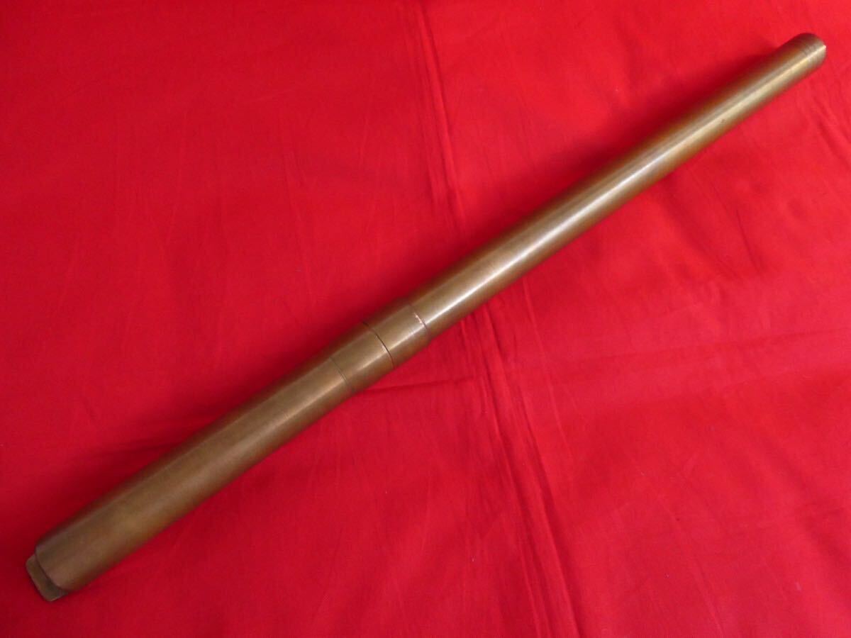 金属製 縦笛 アイリッシュフルート ティンホイッスル リコーダー 真鍮製？ 銅製？ 約55cmの画像2