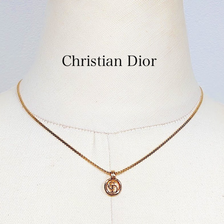通販生活 ファッション Dior 美品】Christian CD CDロゴ ディオール クリスチャン ネックレス(トップつき)