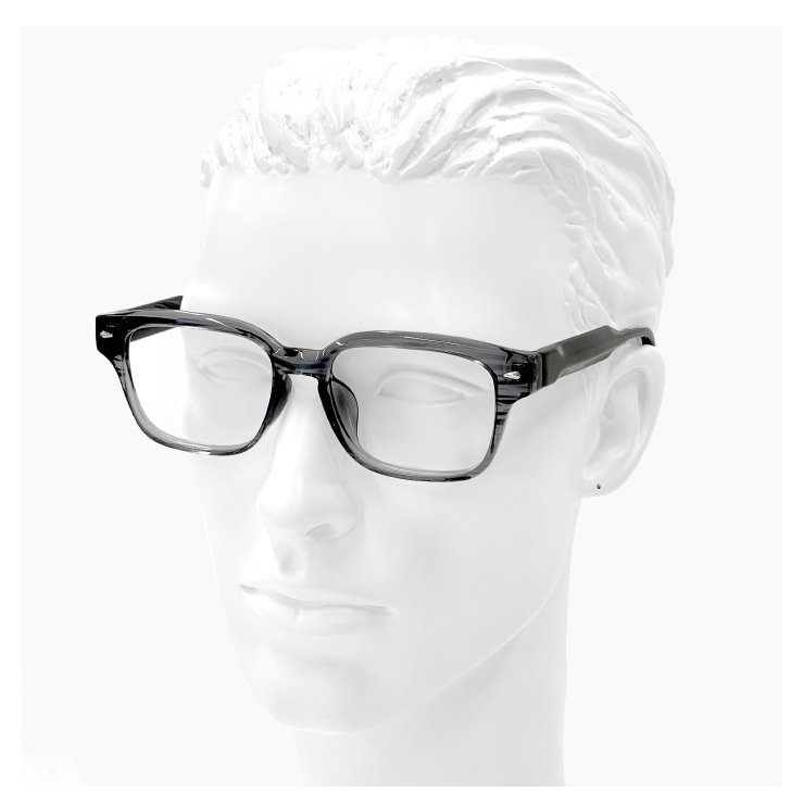 新品 メンズ 骨太 メガネ 1528-3 おしゃれ クリア グレー カラー 眼鏡 男性用 ウェリントン 型 フレーム UVカット venus×2_画像5