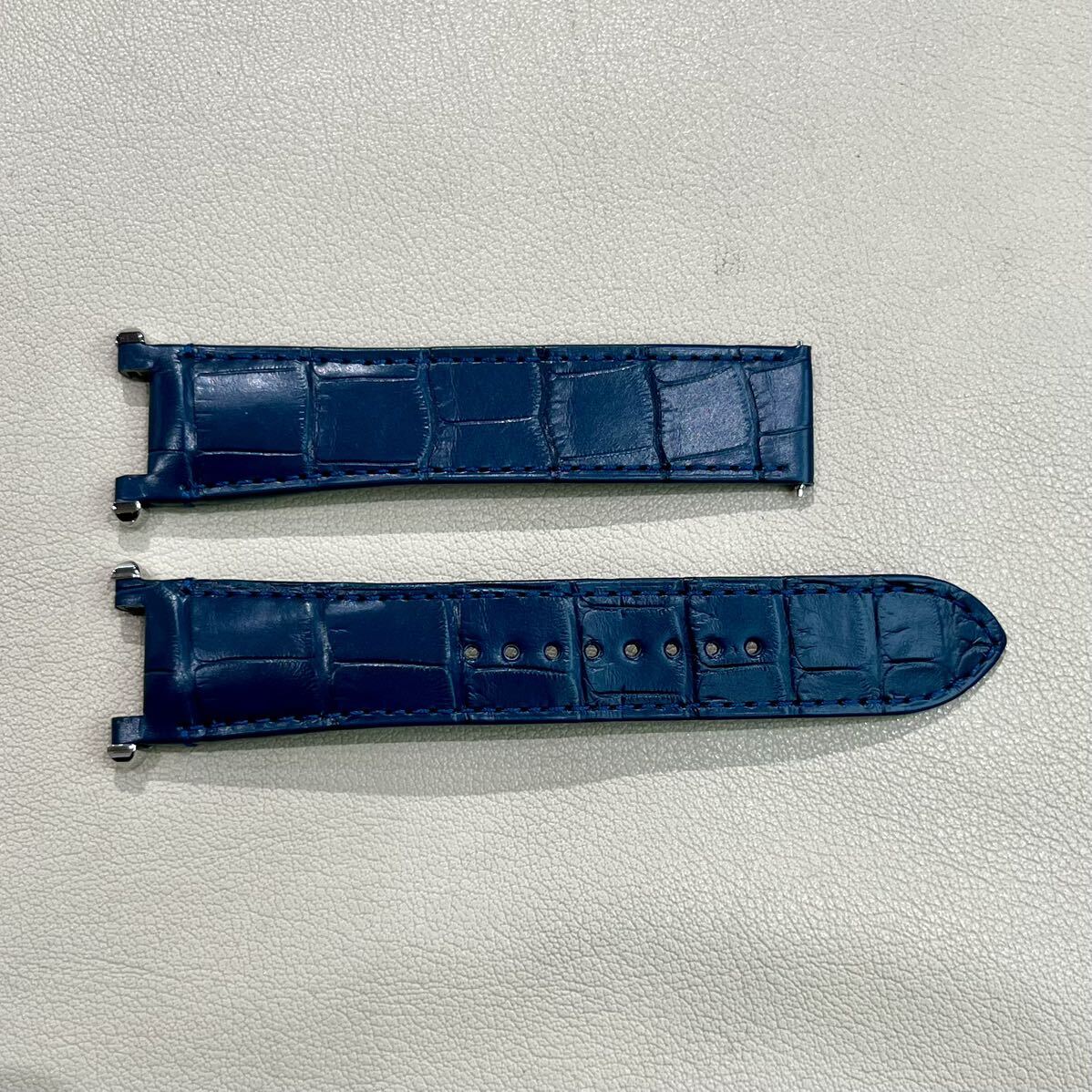 CARTIER Cartier Pacha original leather strap belt navy blue blur ndo clock C-1202