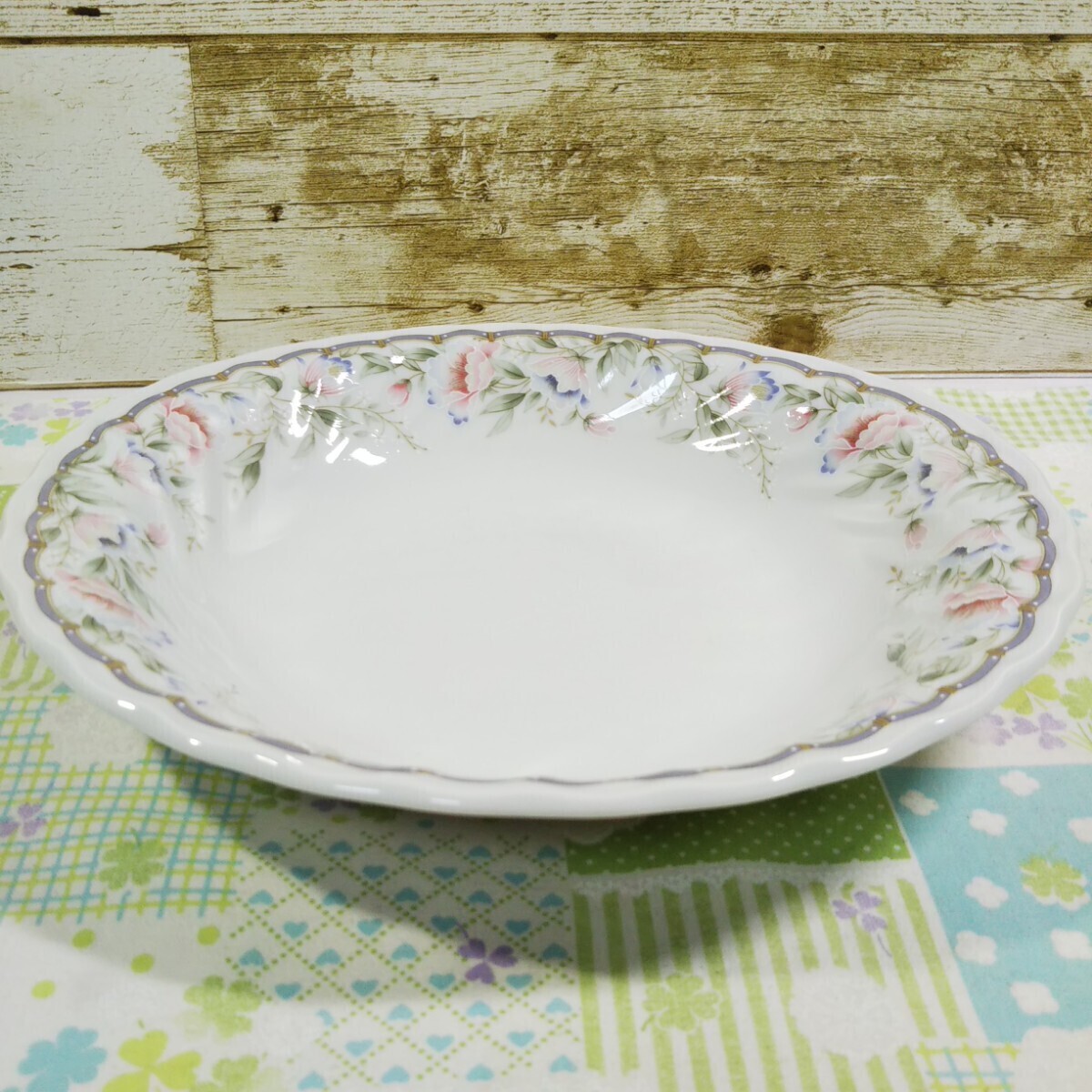 ナルミ 楕円皿 深皿 パスタ皿 カレー皿洋食器 花柄 5枚セット_画像3
