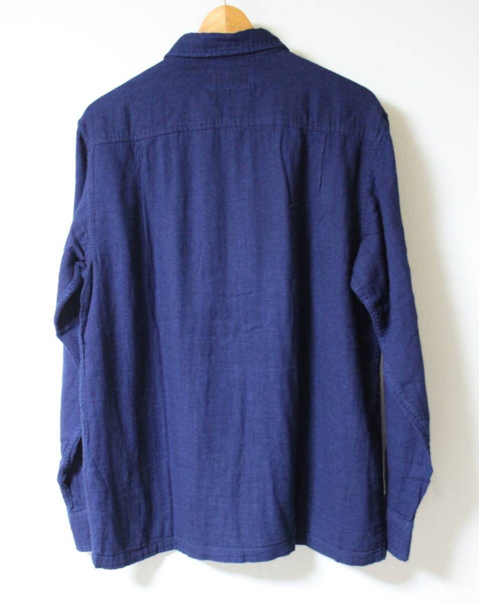 【良品】GAIJIN MADE(ガイジンメイド）◆藍染め インディゴ ガーゼ生地 長袖シャツ 3_画像4