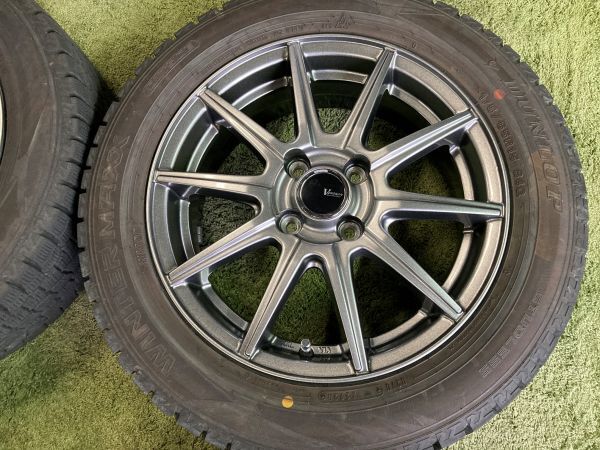 送料無料 スタッドレスセット ダンロップ ウィンターマックス02 175/65R15 2020年製造 アクア ヤリス スイフト ヴィッツ マーチ_画像4