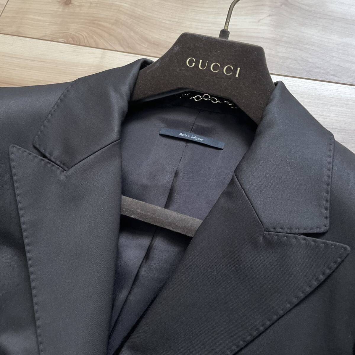 [ free shipping ][ unused goods class ]GUCCI Gucci pi-k gong peru1B pants suit charcoal black 38oke- John 