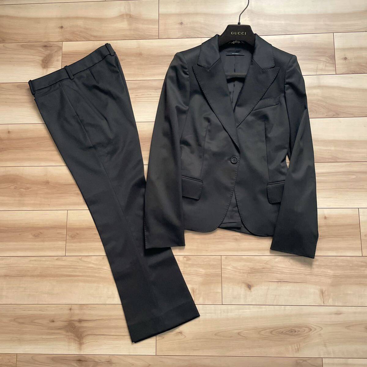 [ free shipping ][ unused goods class ]GUCCI Gucci pi-k gong peru1B pants suit charcoal black 38oke- John 