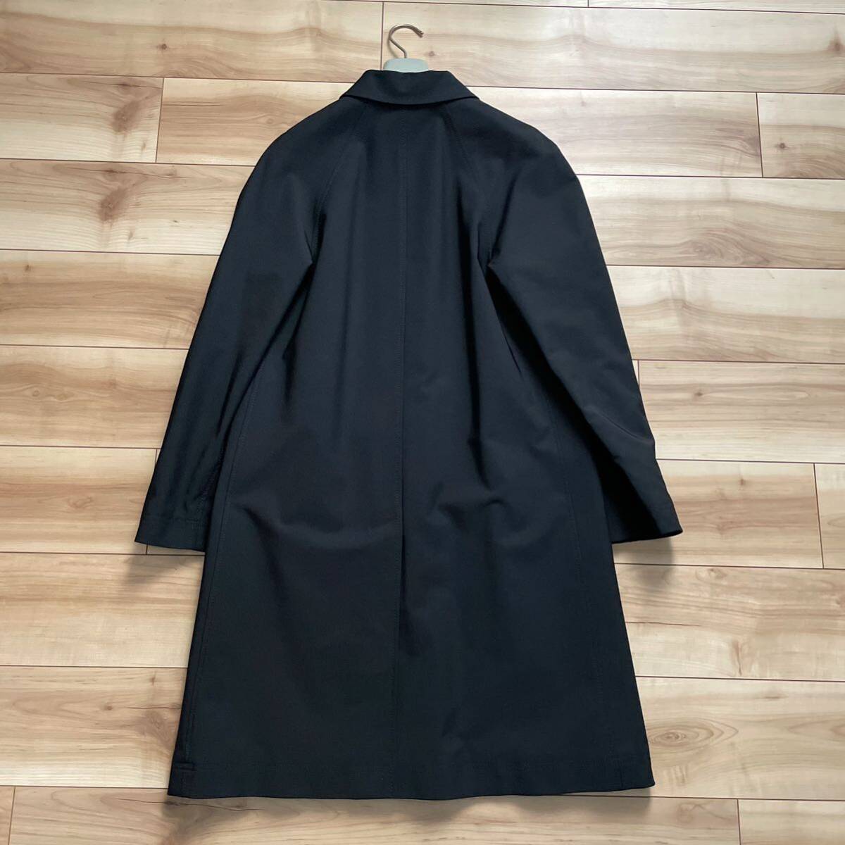 【送料無料】90s PRADA ARCHIVE Quilt Lining nylon Balmacaan Coat 黒 42 プラダ アーカイブ ナイロン バルマカーンコート ステンカラー_画像2