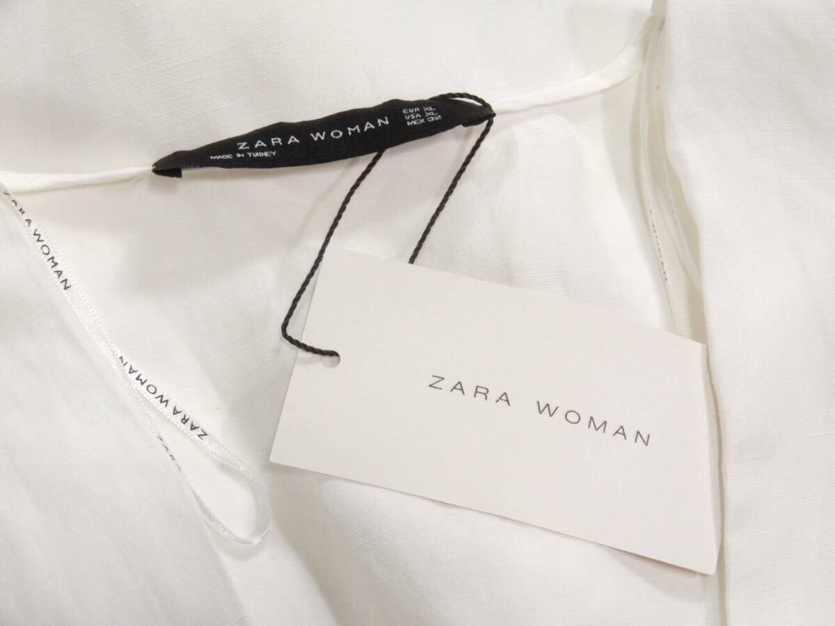 未使用 ザラ ZARA WOMAN 大きいサイズ XL 大人素敵☆フロントデザイン チュニック プルオーバー_画像5