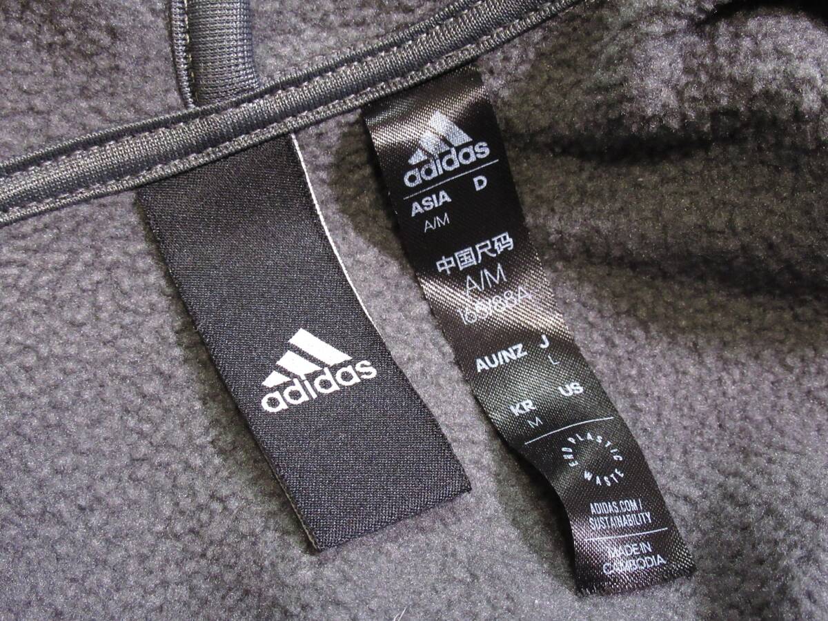 アディダス PAKAIAN adidas 大人カジュアル可愛い☆裏起毛 スリーストライプス トレフォイル ロングカーディガン デザインコーディガン L_画像9