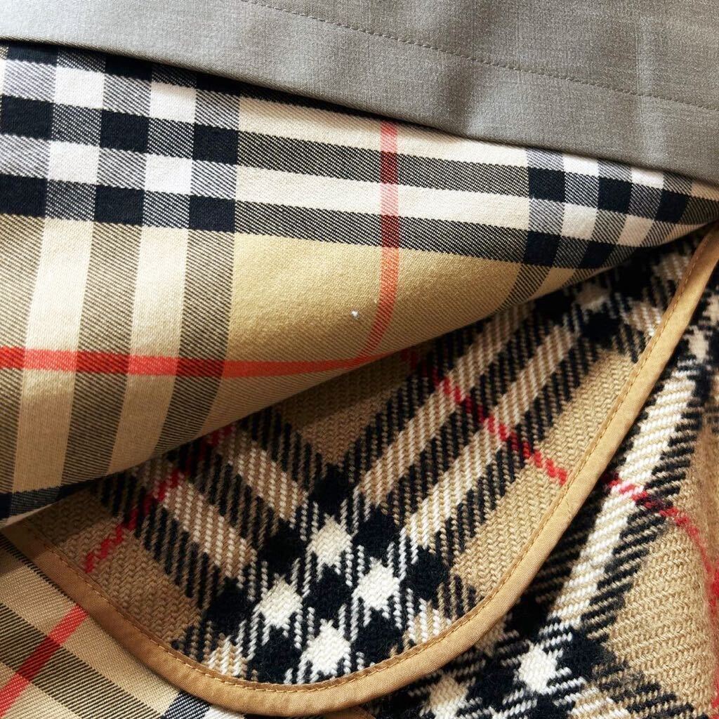 F30【カシミヤノバチェック!!】定価25万●BURBERRY prestige collection●光沢ギャバジンコットントレンチコート●メンズ バーバリーコート_画像7