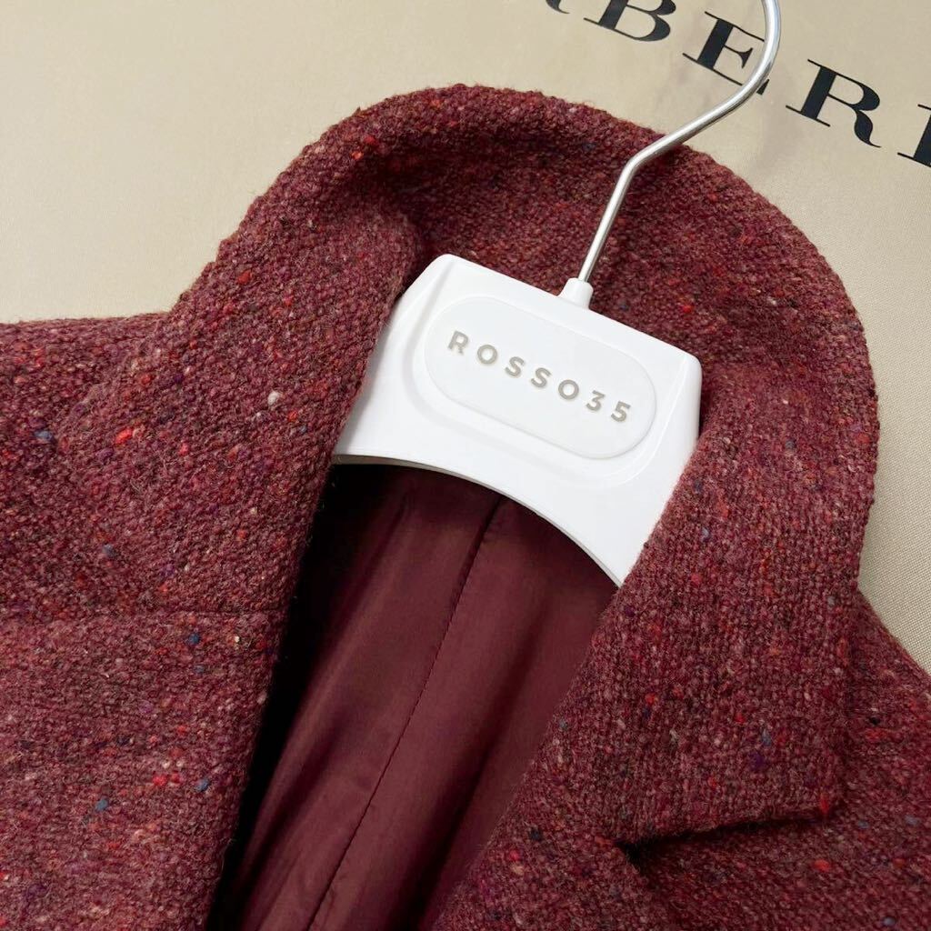 G3【カシミヤツイード】参考価格15万●超美品BURBERRY LONDON●イタリア製生地●高級ジャケットコート バーバリーコート レディース 38_画像8