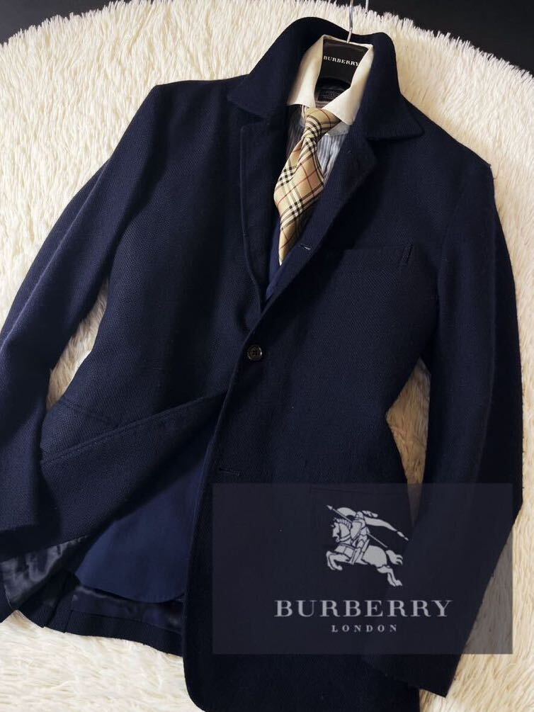 G6【華やかカシミヤ】定価13万●BURBERRY LONDON●ビジネスコーデ●着こなし抜群!!●高級ジャケットコート●メンズ バーバリーコート M_画像1