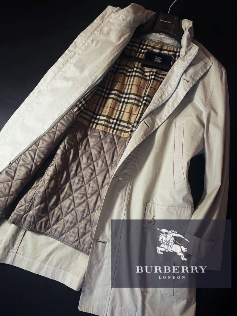 D5 【Springコーデ!!】定価15万 超美品●BURBERRY LONDON●高級キルティングライナー●ジャケットコート●メンズ　バーバリーコート _画像1