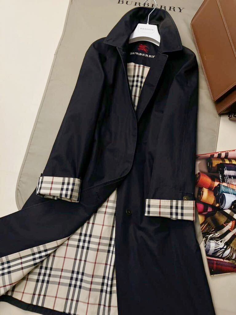 G5【煌めくパリジェンヌ】参考価格14万●BURBERRY LONDON●圧倒的高級感●スタイル抜群!!ステンカラーコート バーバリーコート レディースの画像3