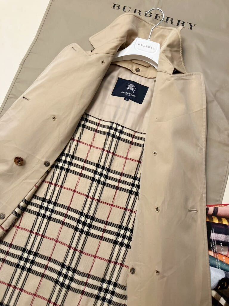 G39【人気のトレンチ】参考価格16万●超美品BURBERRY LONDON●羊毛ライナー付属 トレンチコート バーバリーコート レディース 38の画像7