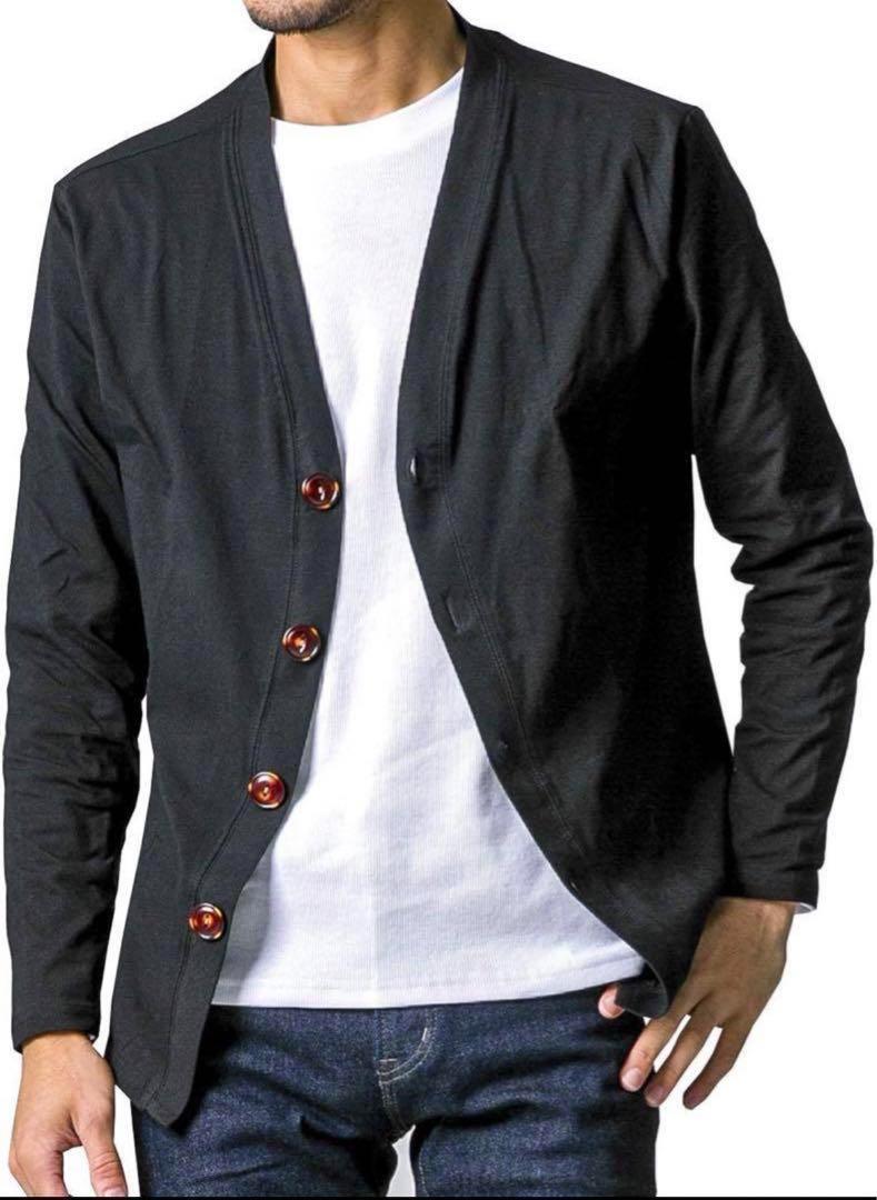  men's cardigan jacket sweater feather woven simple plain long sleeve 