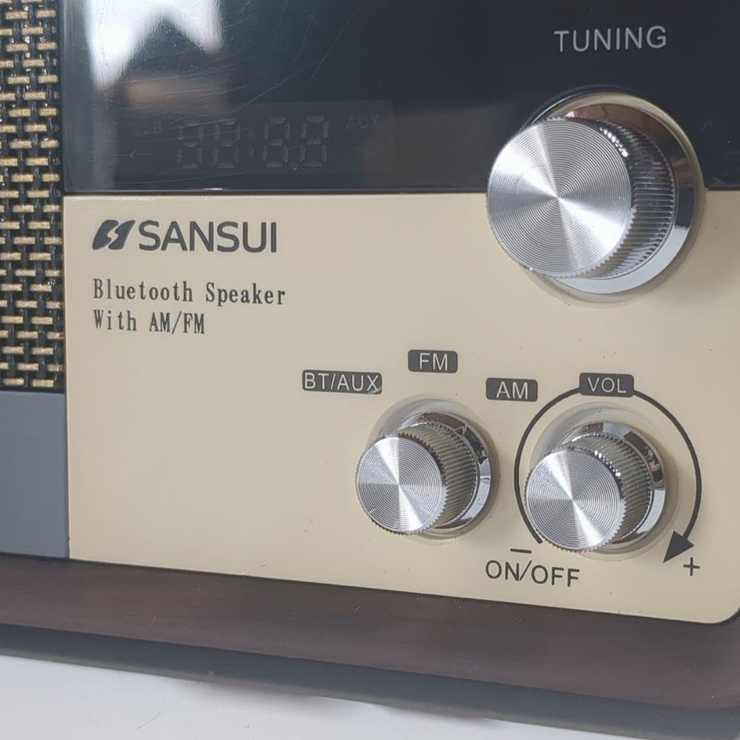 SANSUI サンスイ Bluetoothスピーカー AM/FMラジオ付き ウッド WOOD すぐに使える充電コード付属 MSR-1_画像2