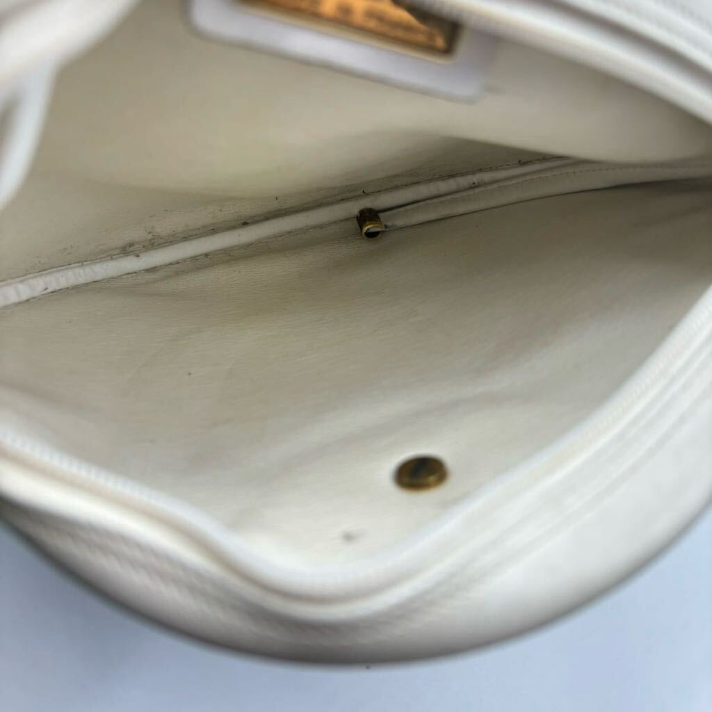 FN240322-Christian Dior クリスチャンディオール ショルダーバッグ ミニバッグ ホワイト系 鞄 ヴィンテージバッグ_画像5
