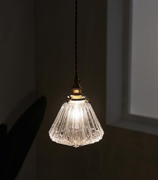 琥珀色 レトロ カフェ ガラス ペンダントライト アンティーク インダストリアル 北欧 真鍮 ソケット 天井 照明の画像4