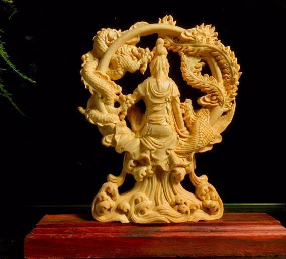 木彫 仏像 自在観音 観音像 観音菩薩 置物 彫刻 仏教美術 精密細工_画像6