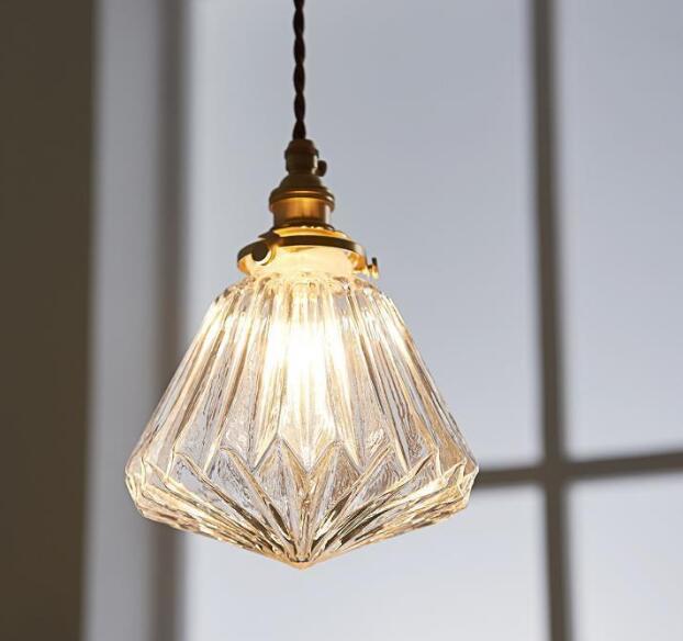 琥珀色 レトロ カフェ ガラス ペンダントライト アンティーク インダストリアル 北欧 真鍮 ソケット 天井 照明の画像1