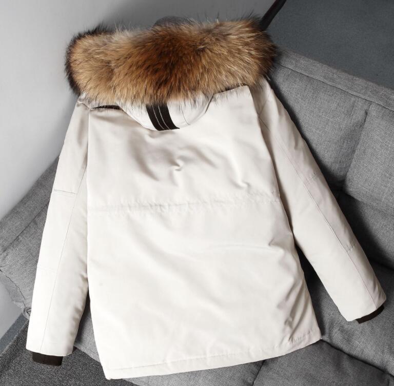 新入荷☆ホワイトメンズダウンジャケット、取り外し可能なファーカラー付き、冬の防寒ジャケット_画像4