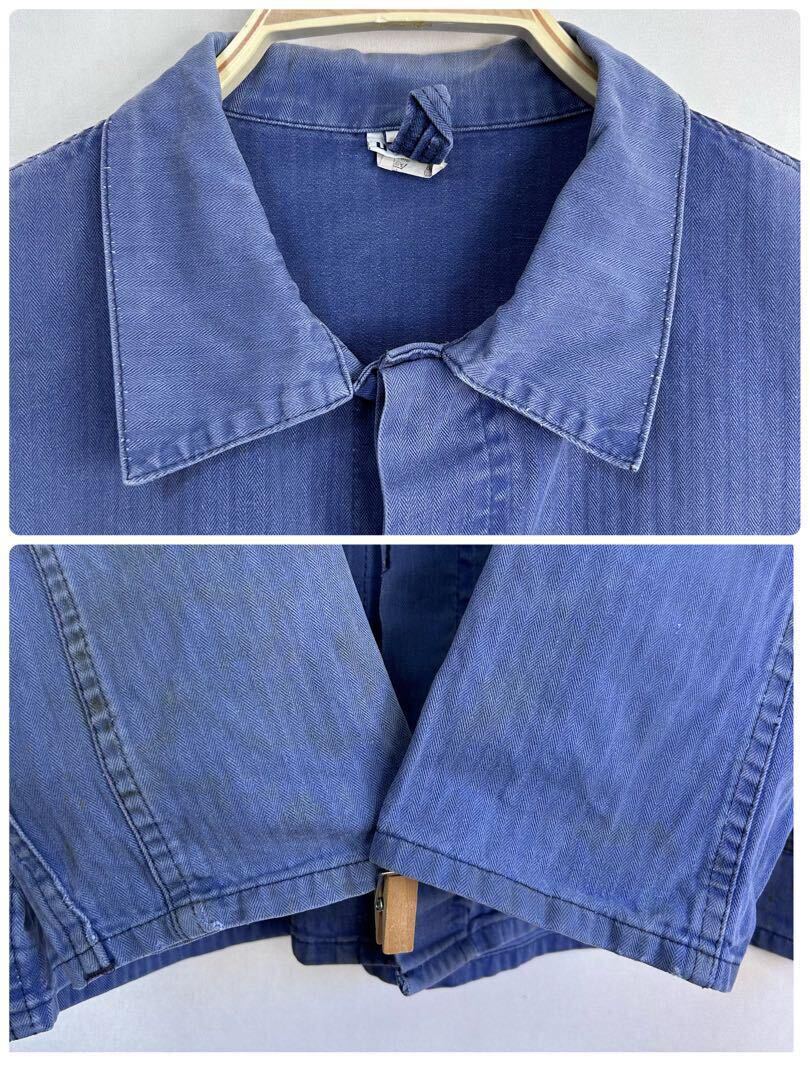 vintage ヴィンテージ ビンテージ 60s 70s 60年代 70年代 ユーロ HBT ヘリンボーンツイル コットン ワークジャケット ワークシャツ_画像7