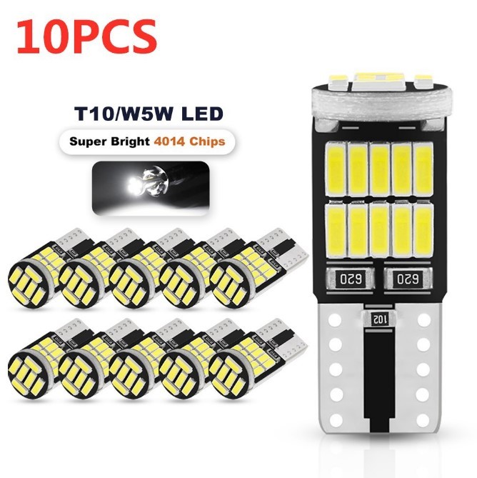 T10 T16 led バルブ 10個 ルームランプ ポジションランプ ナンバー灯 ウェッジ球 ホワイト 12v 白 6000K キャンセラー 車検 063_画像1