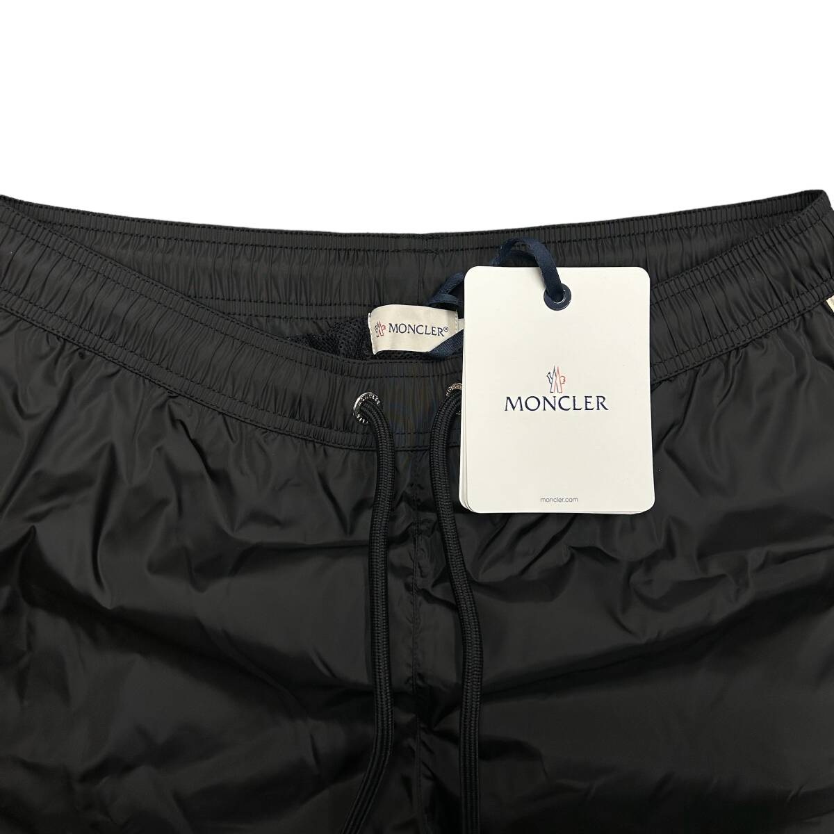 新品 Sサイズ MONCLER ロゴ アウトライン ナイロン スイムパンツ ブラック モンクレール 海パン 水着の画像3