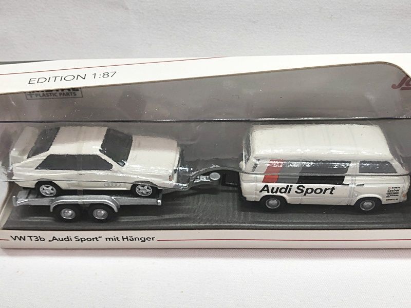  Schuco 1/87 trailer attaching VW T1 bus *VW T3b Audi sport trailer attaching set minicar including in a package OK 1 jpy start *S