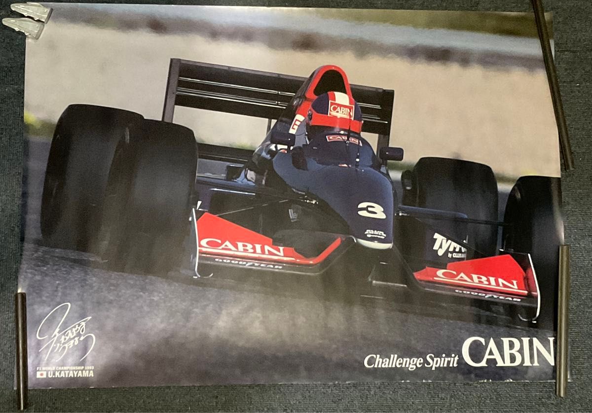 F1 1993年　ティレル・021  Tyrrell 021 片山右京　ポスター2枚組　プリントサイン入