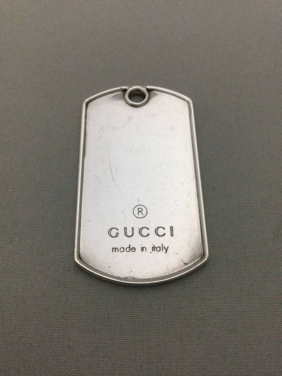 GUCCI グッチ ドッグタグ ネックレストップ シルバー アクセサリー 925【A06279】の画像1