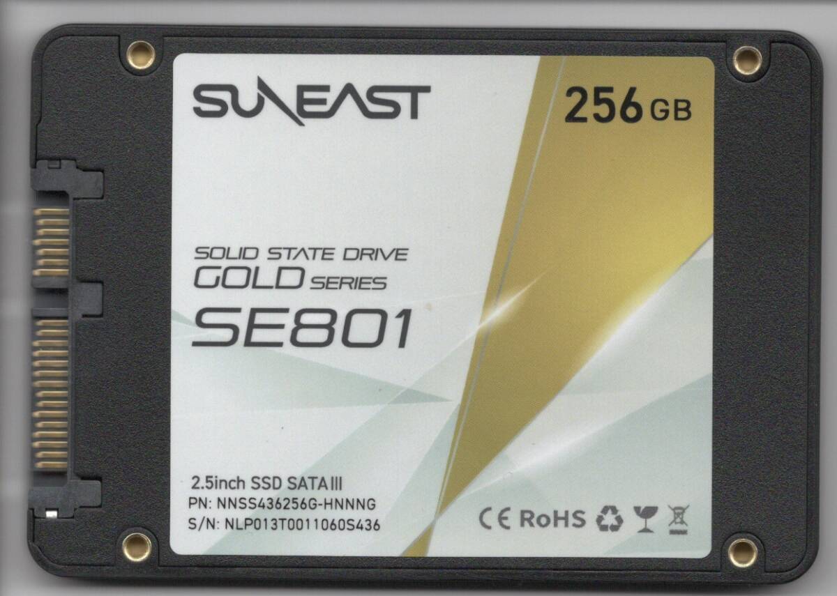 【動作確認済】使用時間少な目 高速SSD 256GB S-ATA SUNEAST SE801_画像1