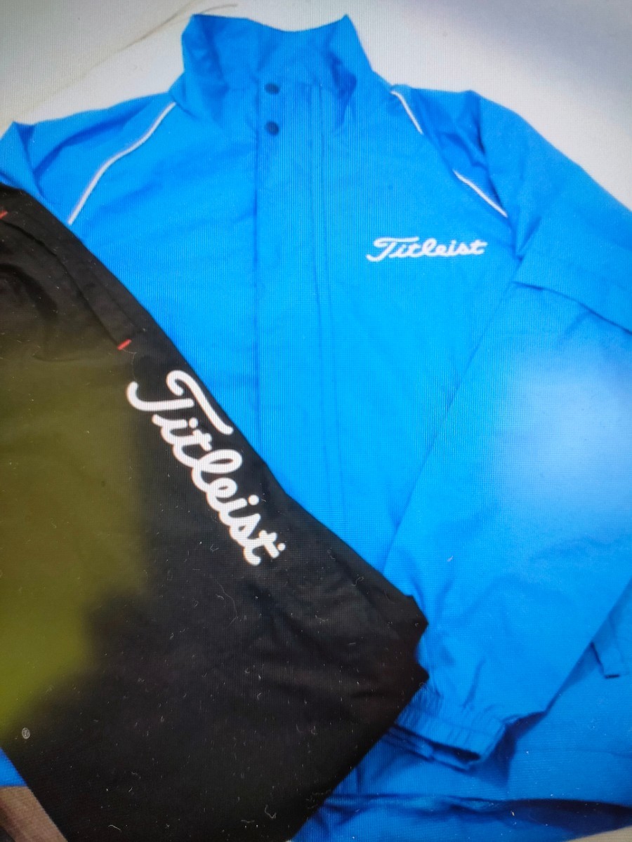  new goods Titleist 3L Titleist rainsuit 3L top and bottom set rainwear blue black 