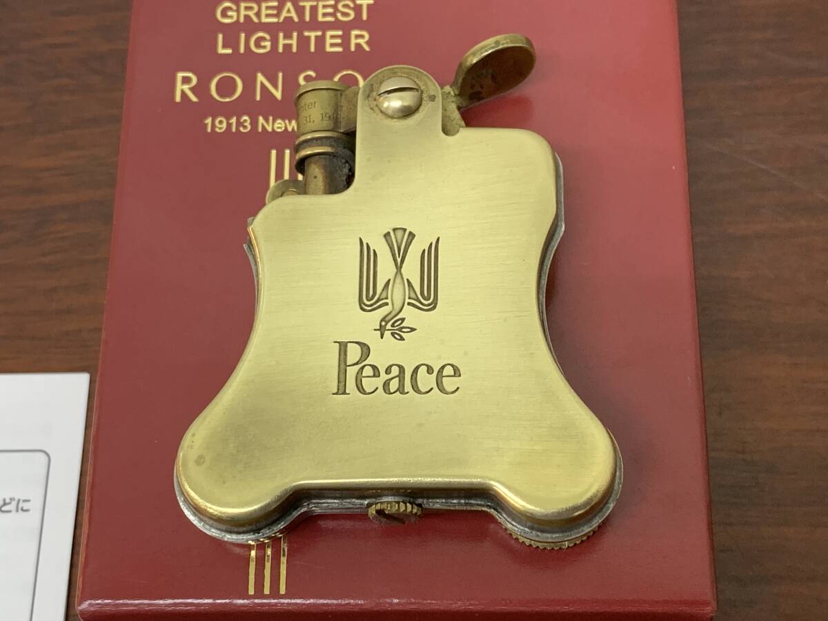 RONSON ロンソン Peace ピース GOLD Banjo ゴールド バンジョー オイルライター 1927 WORLD’S GREATEST LIGHTER 限定品の画像2