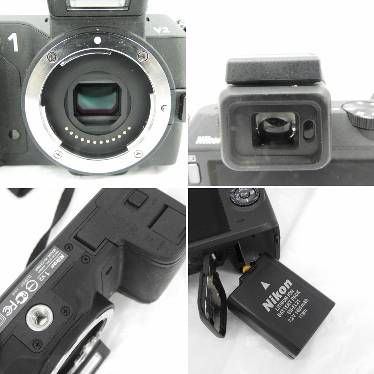 1円～【ジャンク品】Nikon ニコン ミラーレス一眼レフカメラ Nikon1 V2 +18.5ｍｍ レンズセット ※動作未確認 11394953 0402の画像6