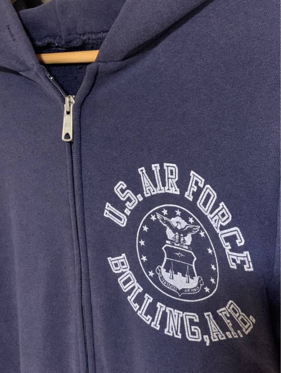 80s RUSSELL ATHLETIC U S AIRFORCEロゴ ジップパーカー 80s RUSSELL ATHLETIC U S AIRFORCEロゴ ジップパーカー