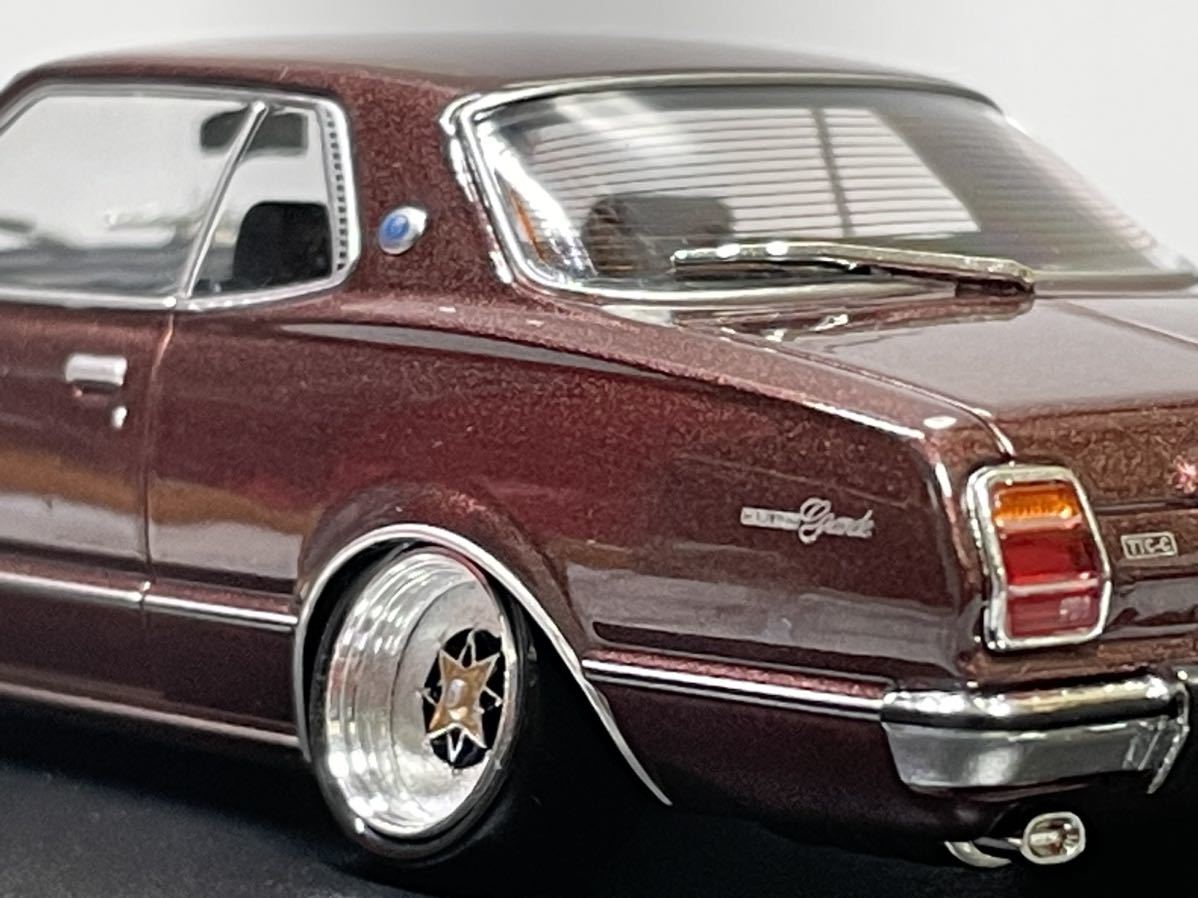 1/43 TOYOPET/トヨペット コロナマークII HT 2600グランデ ブタ目 チンスポ付き スターシャークタイプ深リムホイール 車高短 旧車_画像8