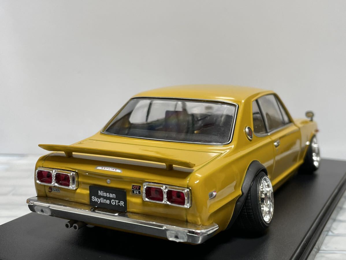 国産名車コレクション1/24 NISSANスカイライン2000GT-R KPGC10ハコスカ ロンシャン深リムホイール チンスポ 車高短 旧車_画像5