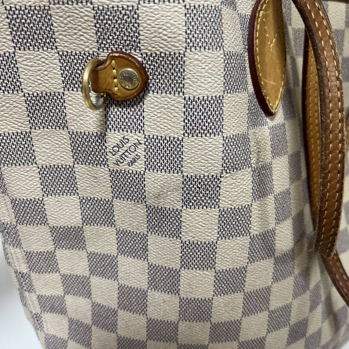 LOUIS VUITTON ルイヴィトン ネヴァーフル MM トートバッグ ダミエアズール サイド紐なし 中古 _画像6